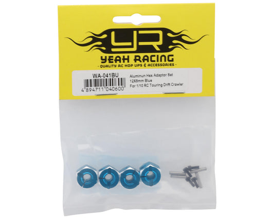 Jeu d'adaptateurs hexagonaux 12 mm en aluminium Yeah Racing (Bleu) (4) (8 mm)