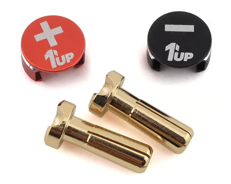 Grips de Fiches Banane 4mm LowPro 1UP Racing (Noir/Rouge)