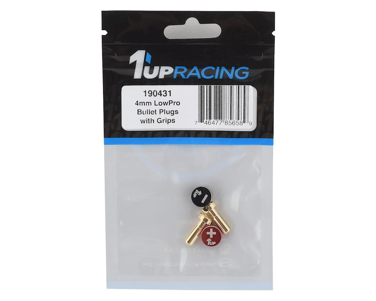 Grips de Fiches Banane 4mm LowPro 1UP Racing (Noir/Rouge)