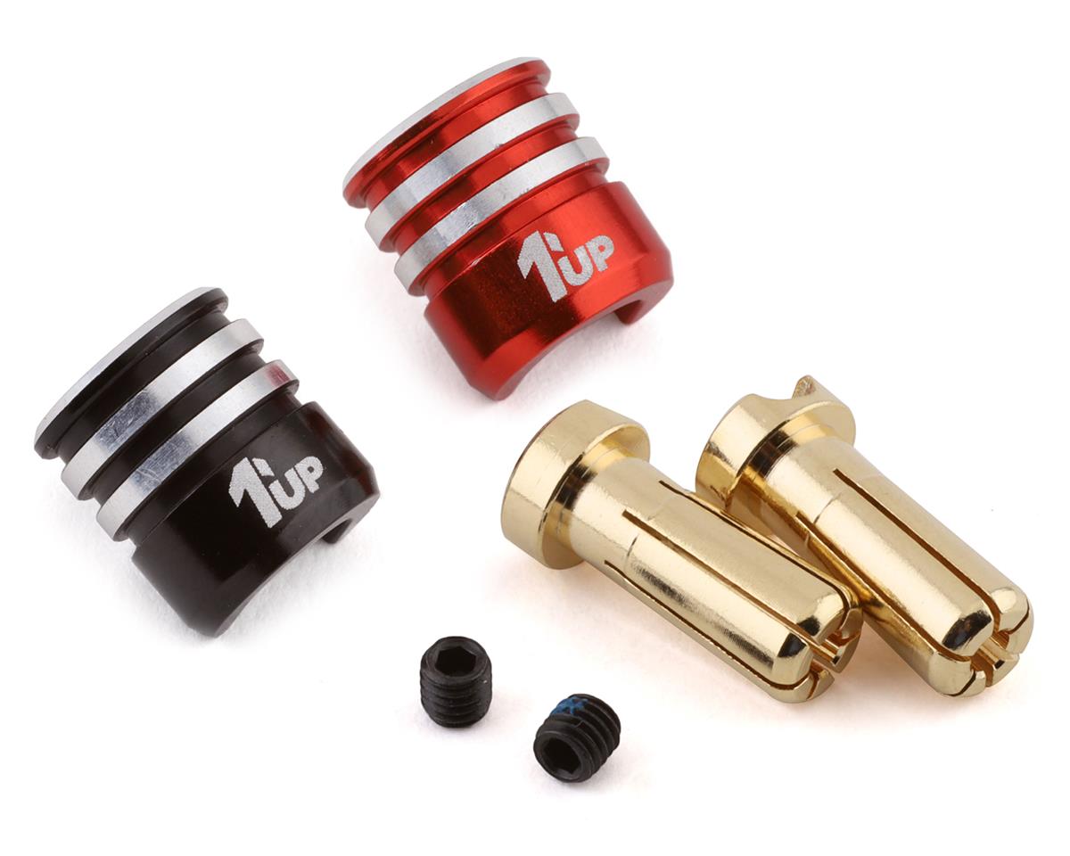 1UP Racing Poignées de fiche banane à dissipateur thermique avec fiches bananes de 5 mm (Noir/Rouge)