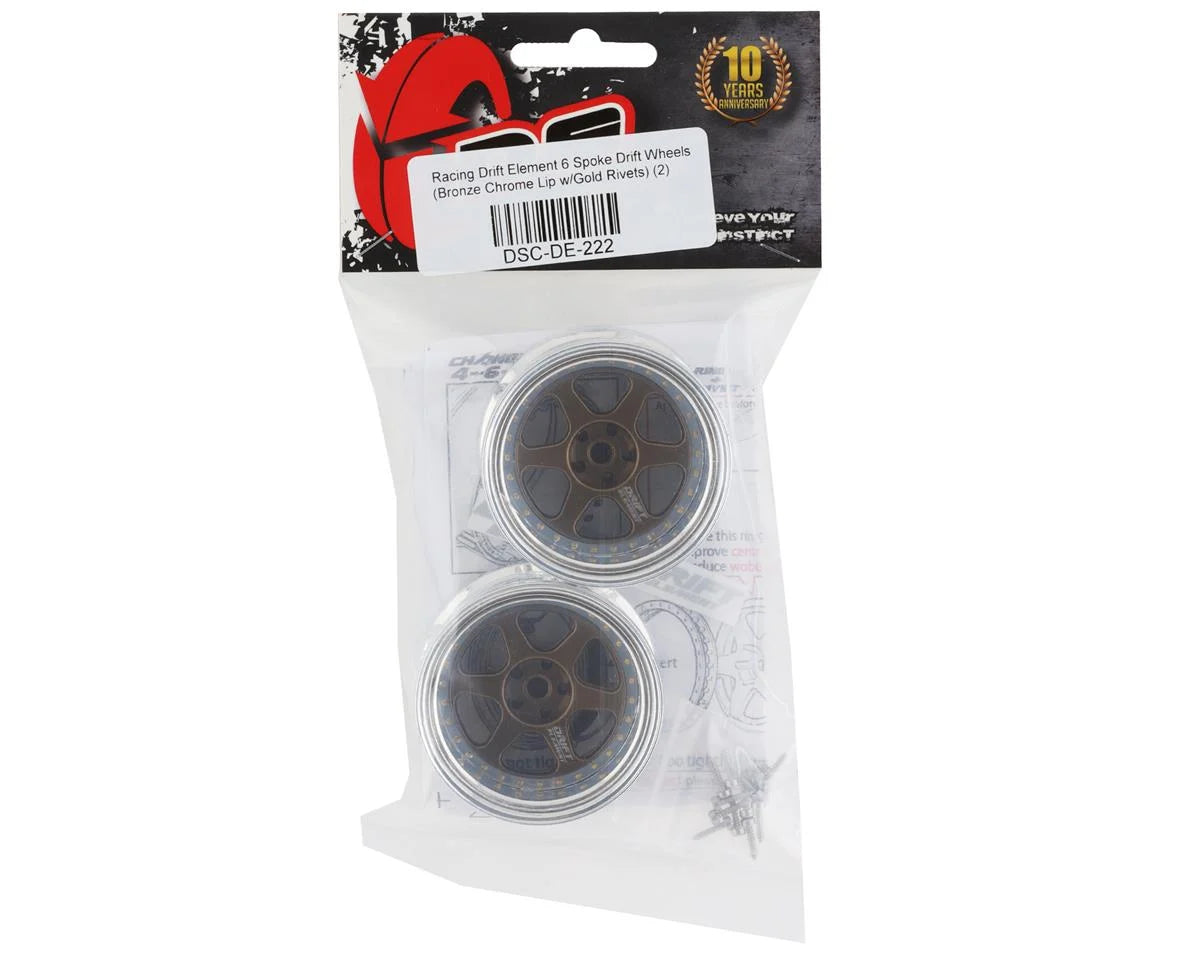 Jantes DS Racing Drift Element 5 branches (2) (Déport réglable) avec hexagone de 12 mm