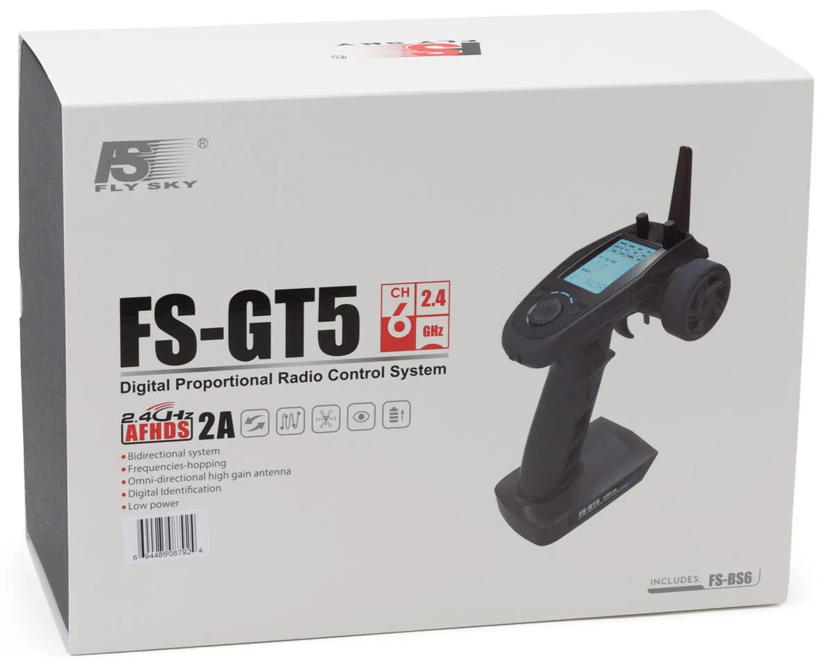 Émetteur 6 voies Flysky FS-GT5 avec récepteur FS-BS6