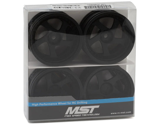 MST TMB 1/10 Drift Wheels (Matte Black) (+8) (4) w/Mounting Foam