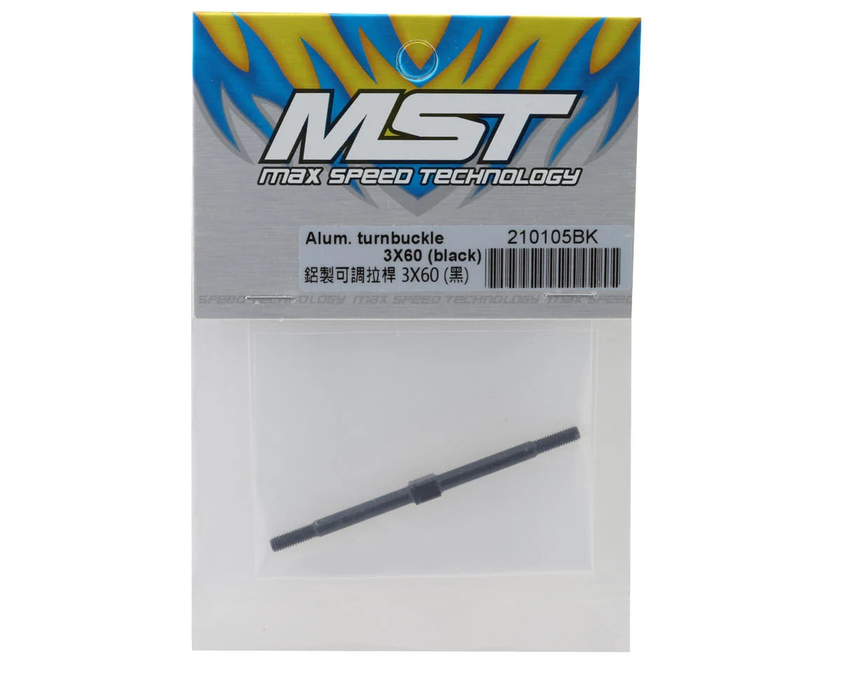 Entretoise filetée réglable en aluminium MST 3X60mm (noire)