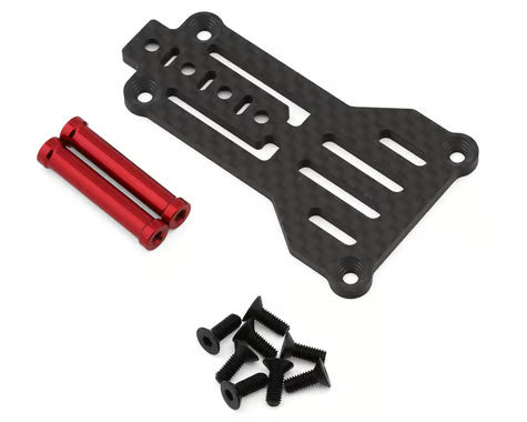 Plaque de support supérieure arrière légère en fibre de carbone MST RMX 4 avec poteaux en aluminium