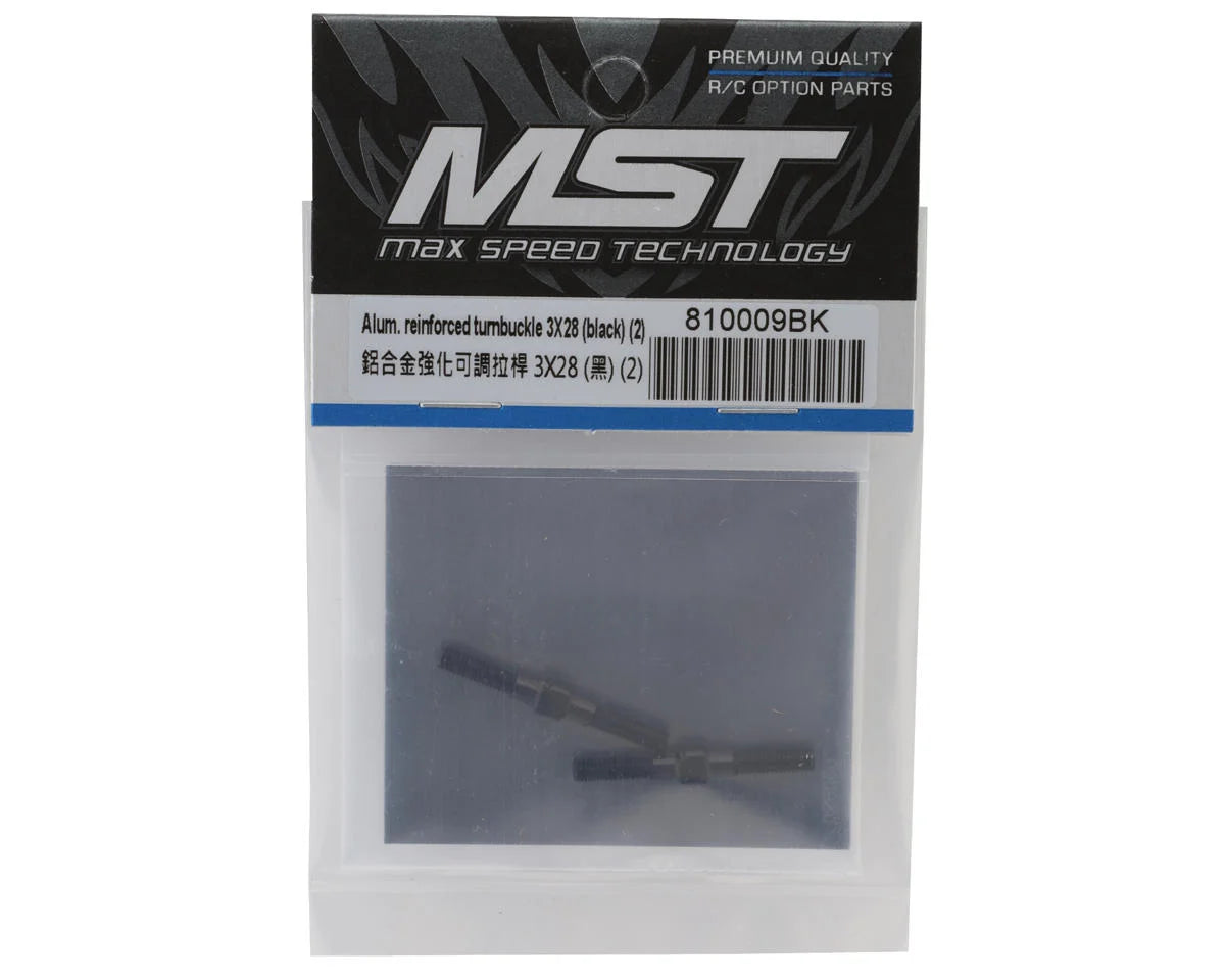 MST MRX Biellette de tension arrière en aluminium (noir) (2) (3x28mm)