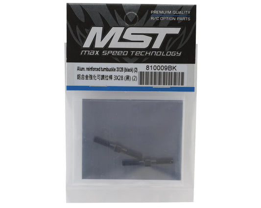 MST MRX Aluminum Rear Turnbuckle (black) (2) (3x28mm)