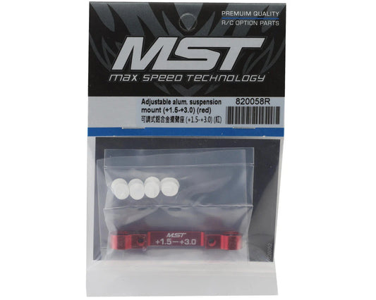 MST RMX Adjustable Aluminum Suspension Mount (+1.5/+3.0) (Red)