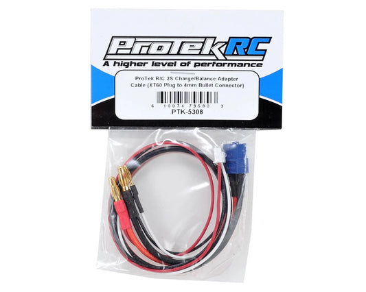 ProTek RC 2S Charge/Balance Adapter Cable (XT60 Plug to 4mm Bullet Connector)
