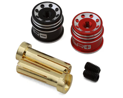 Poignées de fiches banane avec dissipateur thermique Yeah Racing avec fiches banane 5 mm (noir/rouge)