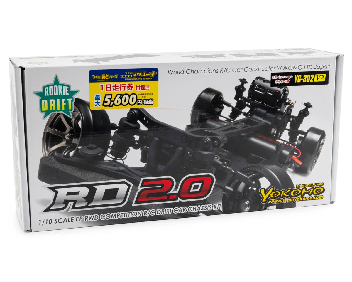 Yokomo RD2.0 "Rookie Drift" Kit de voiture drift RWD 1/10 avec gyroscope YG-302V2