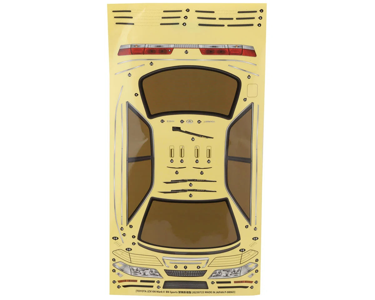 Carrosserie Yokomo BN Sports Toyota JZX100 Mark 1/10 Drift (Transparente) (Empattement 257 mm)