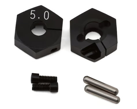 Yokomo 12mm Clamping Wheel Hex Hub Adaptors (Black) (2) (5mm)