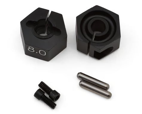 Adaptateurs de moyeu hexagonal de roue de serrage Yokomo 12 mm (noir) (2) (8 mm)