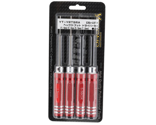 Yokomo 4-Piece Metric Hex & Nut Driver Tool Set (1.5, 2.0, 5.5, 7.0mm)